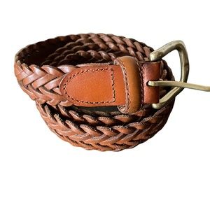 Toneka women’s genuine leather brown braided belt